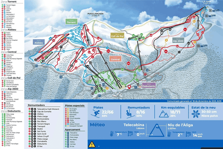 Karte der Pisten La Molina