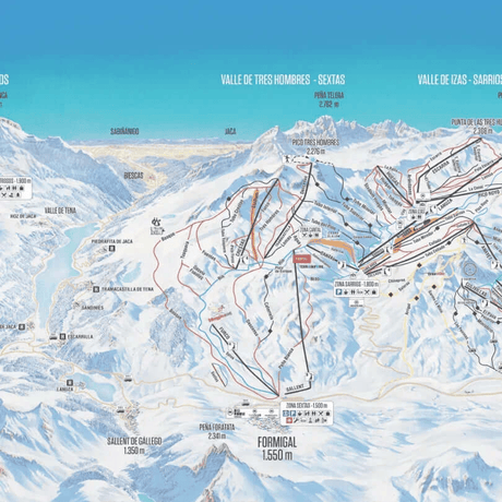 Karte der Pisten Formigal
